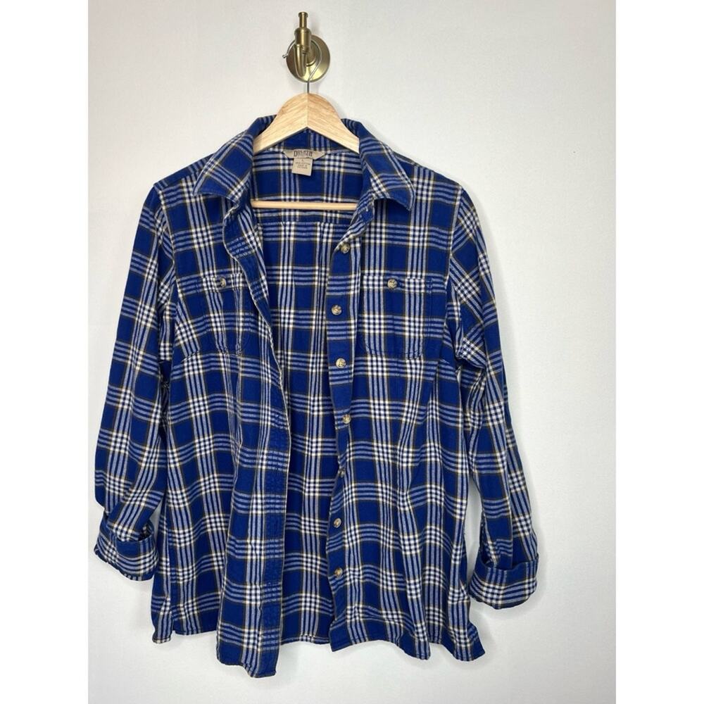Duluth Blue Plaid Flannel Button Shirt